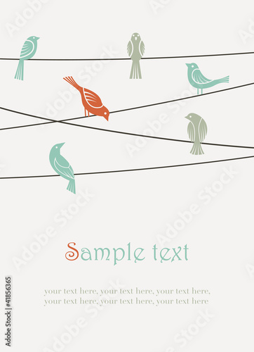 Vettoriale: birds on wires birds on wires
