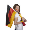 Female fan with flag