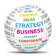 Business strategy world. Vector icon.