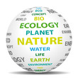 Green ecological and natural world. Vector icon.