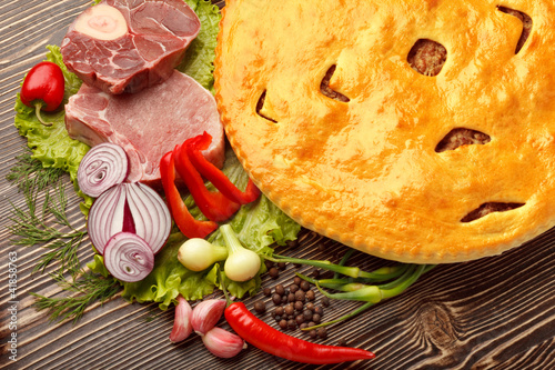 Photo: Fydzhin Meat Pie, Vegetables Fydzhin Meat Pie, Vegetables