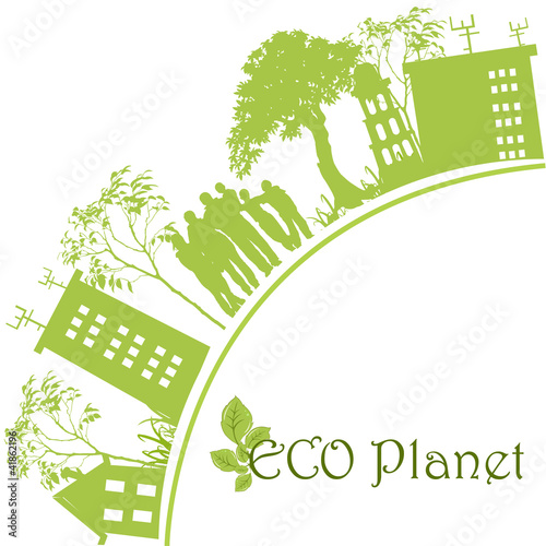 Vector: Green ecological planet Green ecological planet