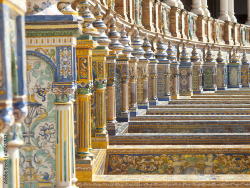 Photo: Ornate building in Plaza de Espana, Seville, Spain Ornate building in Plaza de Espana, Seville, Spain