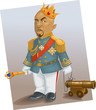 the haughty king, with a toy gun