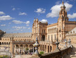Ornate building in Plaza de Espana, Seville, Spain