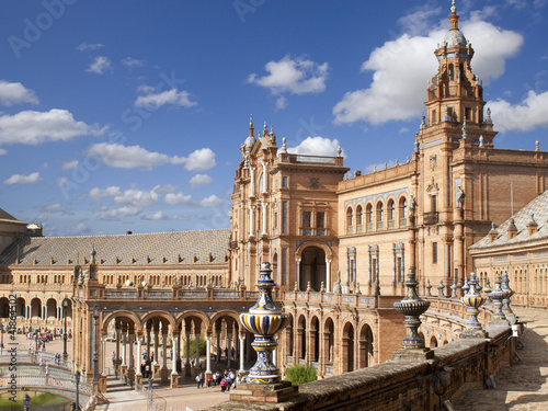 Photo: Ornate building in Plaza de Espana, Seville, Spain Ornate building in Plaza de Espana, Seville, Spain