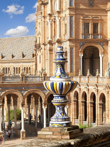 Photo: Ornate building in Plaza de Espana, Seville, Spain Ornate building in Plaza de Espana, Seville, Spain