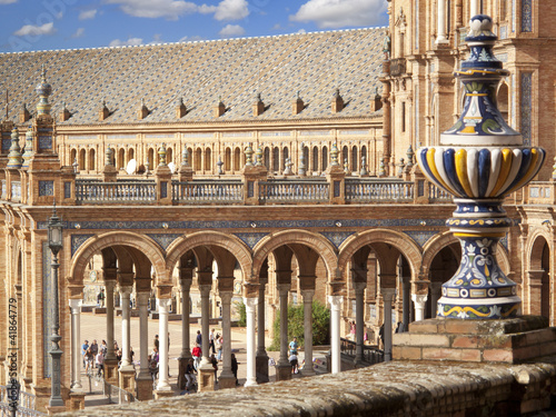 Photo: Ornate building in Plaza de Espana, Seville, Spain Ornate building in Plaza de Espana, Seville, Spain