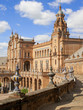Ornate building in Plaza de Espana, Seville, Spain