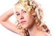 Junge Frau mit blonden Locken Junge Frau mit blonden Locken