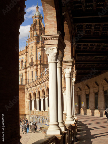 Photo: Ornate building in Plaza de Espana, Seville, Spain Ornate building in Plaza de Espana, Seville, Spain