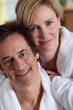 Portrait of a couple in their bathrobes