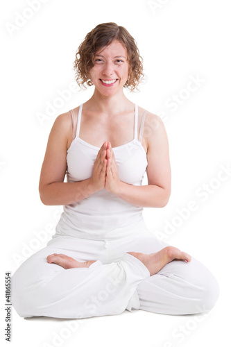 Photo: Frau, glücklich beim Yoga Frau, glücklich beim Yoga