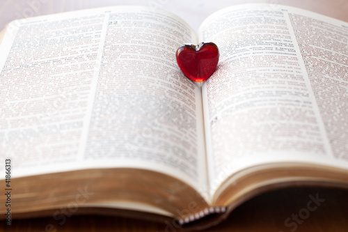 Photo: heart on a bible, love for god's word heart on a bible, love for god's word