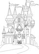 Vector: Color book palace fairy tale Color book palace fairy tale