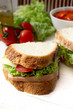 sandwich with tomato, cheese, bacon and salad sandwich with tomato, cheese, bacon and salad