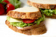 sandwich with tomato, cheese, bacon and salad sandwich with tomato, cheese, bacon and salad