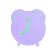 Clock craft by cork board on white isolate (clipping path)