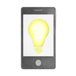 Mobile phone smartphone bulb concept craft by cork board
