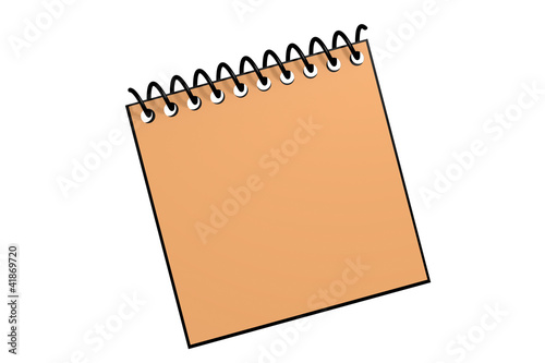 Illustration: Notiz orange- Spiralblock schwarz Notiz orange- Spiralblock schwarz