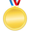 Vector: Golden medal with ribbon Golden medal with ribbon