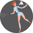 girl playing badminton
