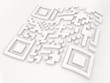 Three-dimensional white bar code. Abstract background