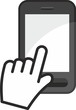 Símbolo de teléfono móvil con pantalla táctil Símbolo de teléfono móvil con pantalla táctil