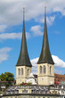 Twin towers of the church of St. Leodegar, Lucerne Twin towers of the church of St. Leodegar, Lucerne