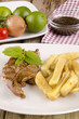 lamb steak with french fries lamb steak with french fries