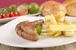 grilled sausages with french fries grilled sausages with french fries