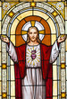 Jesus window painting in cemetery