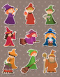 cartoon Wizard and Witch stickers cartoon Wizard and Witch stickers