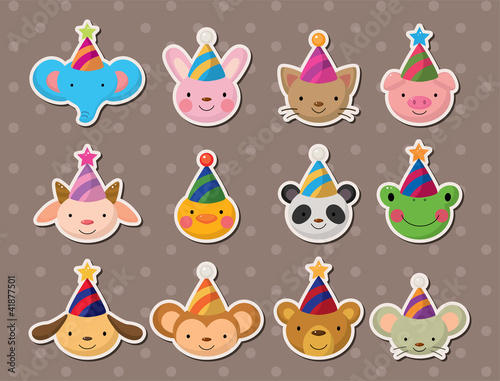 Vektor: party animal face stickers party animal face stickers