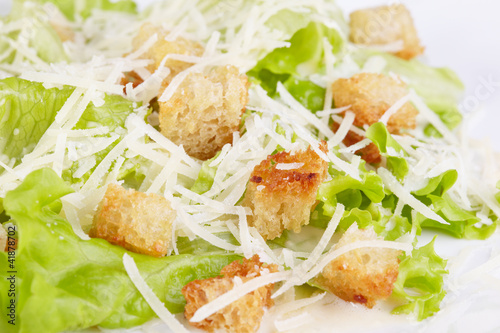Photo: The Caesar salad prepared on the classical recipe The Caesar salad prepared on the classical recipe