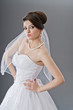 Bride in wedding dress in studio shooting