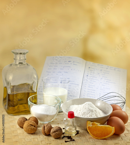 Photo: cooking old recipe with ingredients cooking old recipe with ingredients