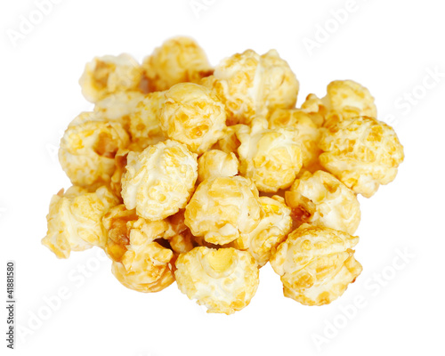 Photo: Popcorn isolated on white background Popcorn isolated on white background