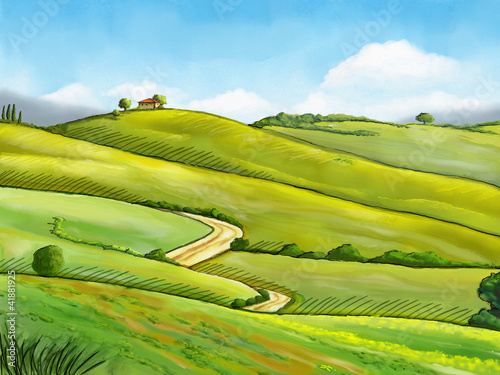 Illustration: Watercolor landscape Watercolor landscape
