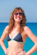 very happy beautiful woman at the sea