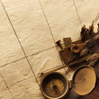old compass on vintage background
