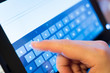 finger touching screen