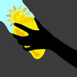 window cleaning sponge yellow with sun illustration window cleaning sponge yellow with sun illustration
