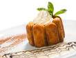 Traditional Italian dessert tiramisu on white plate