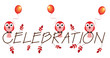 Red celebration twig text