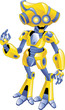 friendly yellow robot waving