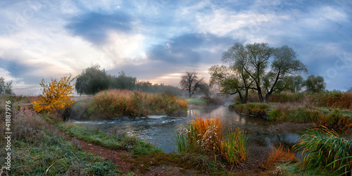 Photo: Autumn morning river with fog Autumn morning river with fog