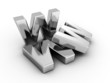 Illustration: www metallic internet web online concept letters www metallic internet web online concept letters