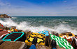 Beautiful seascape with blue sky and clouds