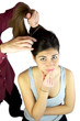 Girl doubting about haircut